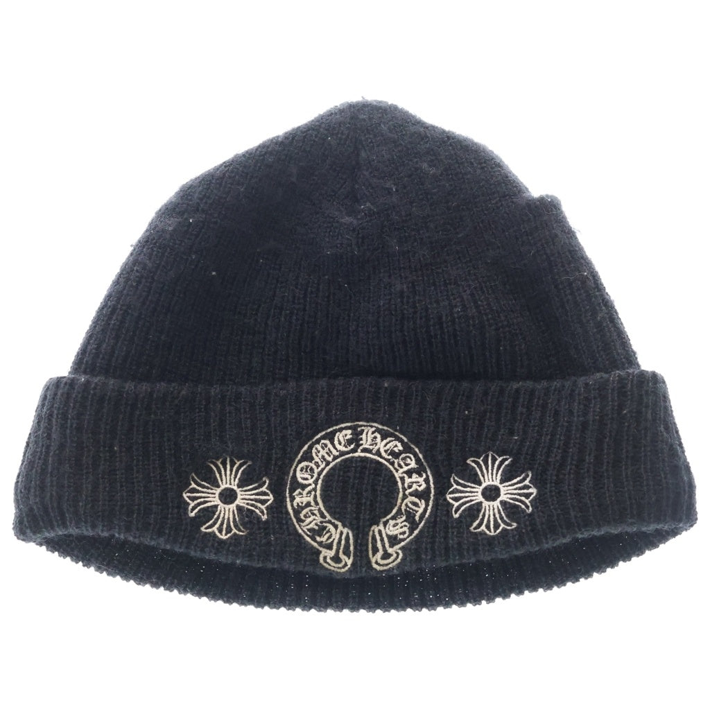 CHROME HEARTS(クロムハーツ) WOOL WATCH CAP CHプラス ホースシューニットキャップ ビーニー帽子 ブラック