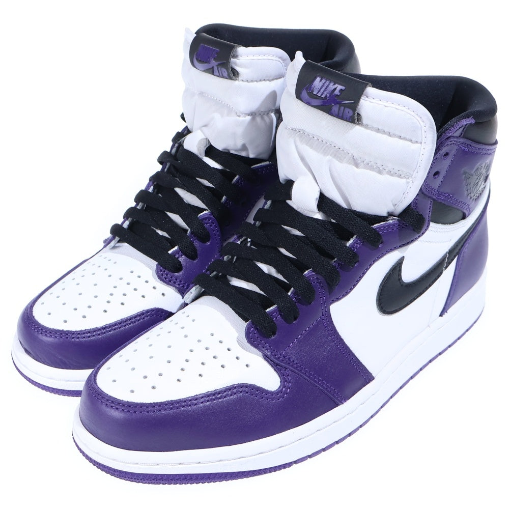 NIKE(ナイキ) AIR JORDAN 1 RETRO HIGH OG COURT PURPLE 555088-500 エアジョーダン1 レトロ コートパープル ハイカットスニーカー ホワイト/パープル US9.5/27.5cm