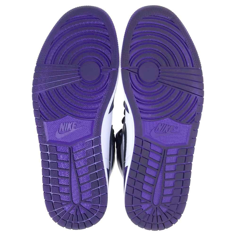 NIKE(ナイキ) AIR JORDAN 1 RETRO HIGH OG COURT PURPLE 555088-500 エアジョーダン1 レトロ コートパープル ハイカットスニーカー ホワイト/パープル US9.5/27.5cm