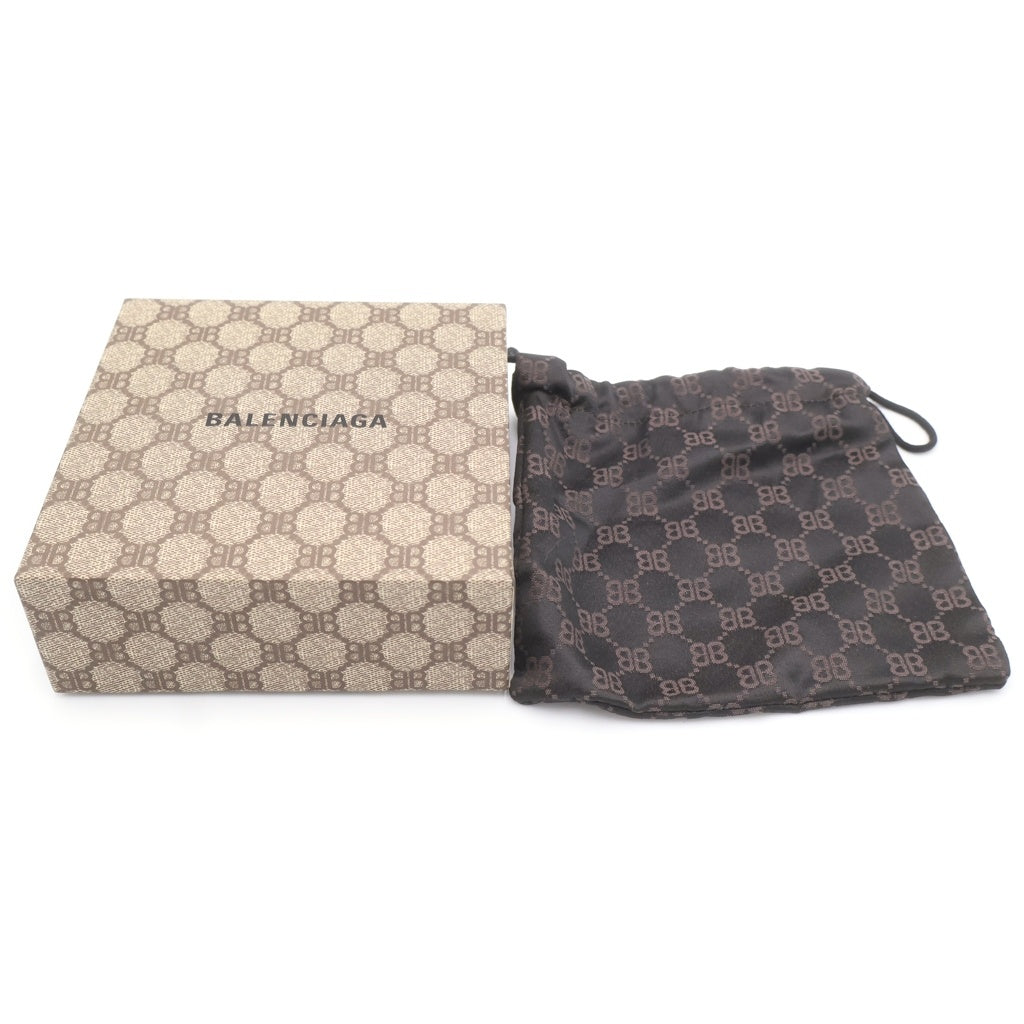 BALENCIAGA(バレンシアガ) ×GUCCI ザ ハッカープロジェクト BBロゴ レザー ベルト ベージュ/ゴールド 680456
