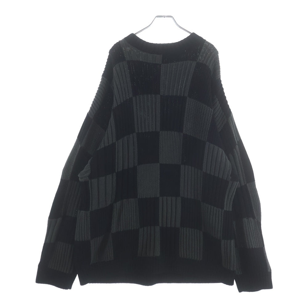 BALENCIAGA(バレンシアガ) チェック コットン ニット セーター ブラック/グレー 646679 T3192