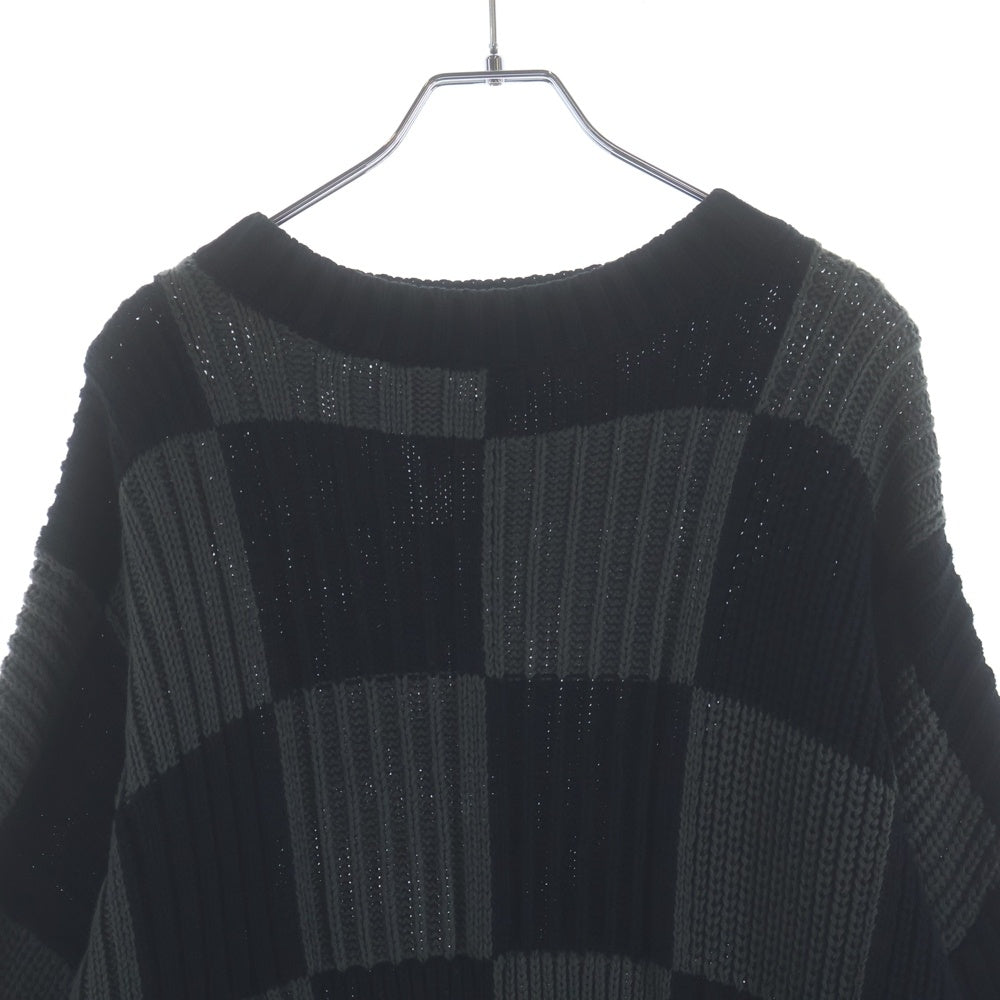 BALENCIAGA(バレンシアガ) チェック コットン ニット セーター ブラック/グレー 646679 T3192