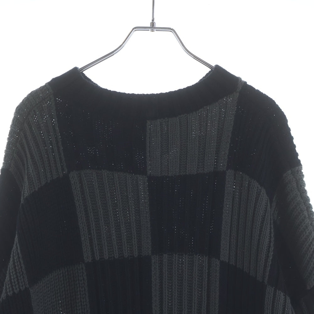 BALENCIAGA(バレンシアガ) チェック コットン ニット セーター ブラック/グレー 646679 T3192