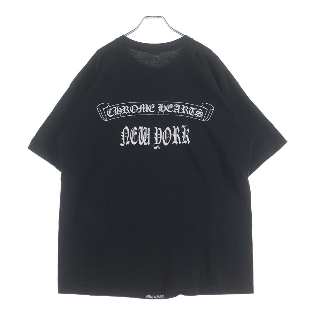 CHROME HEARTS(クロムハーツ) OLD CH T-SHIRT オールド ニューヨーク限定 フローラルクロス クルーネック 半袖Tシャツ カットソー ブラック
