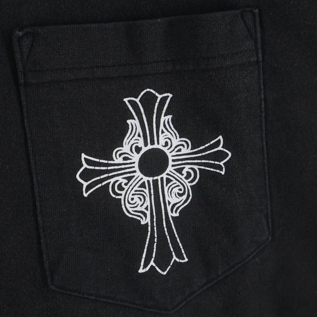 CHROME HEARTS(クロムハーツ) OLD CH T-SHIRT オールド ニューヨーク限定 フローラルクロス クルーネック 半袖Tシャツ カットソー ブラック