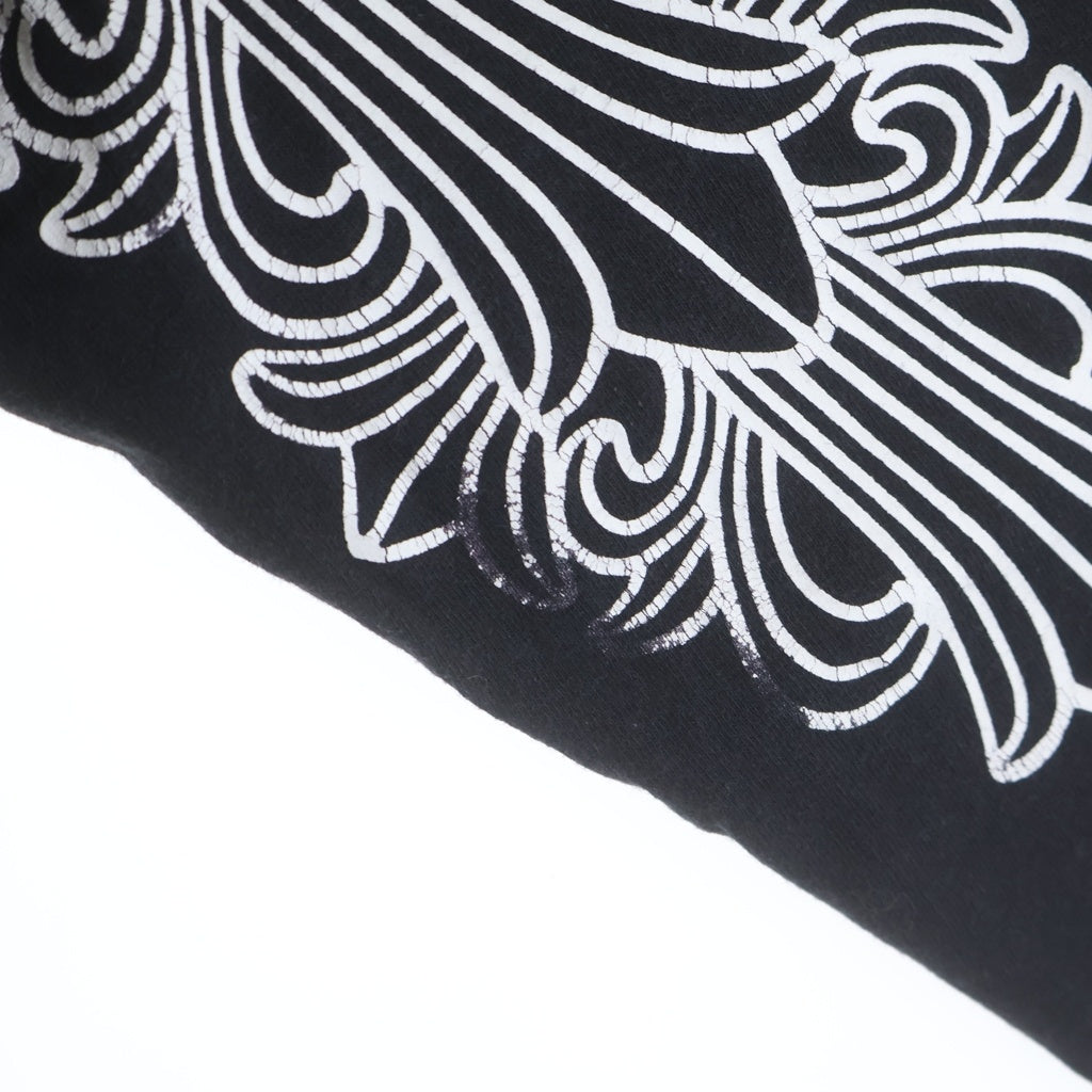 CHROME HEARTS(クロムハーツ) OLD ラスベガス限定 HORSESHOE FLORAL CROSS オールド バックホースシュープリント フローラル プリント ロングスリーブ長袖Tシャツカットソー ブラック