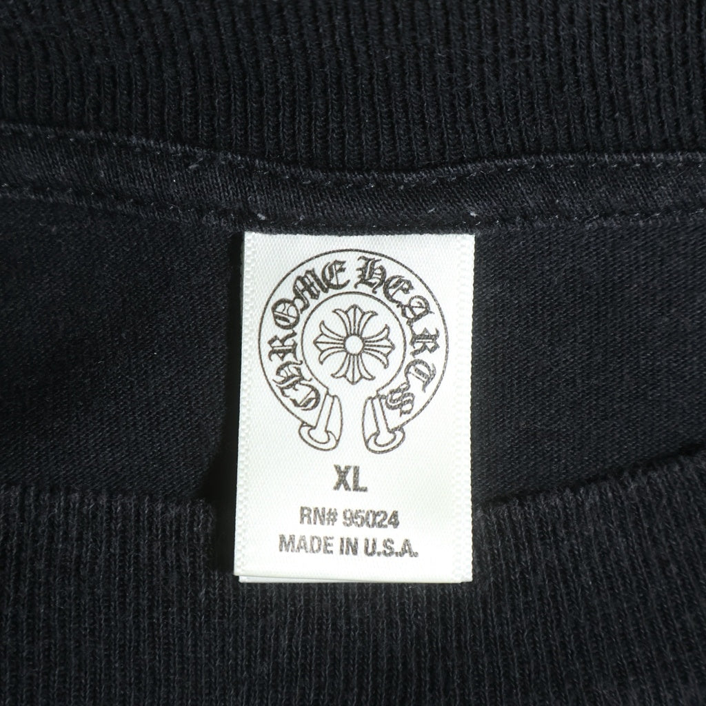 CHROME HEARTS(クロムハーツ) OLD ラスベガス限定 HORSESHOE FLORAL CROSS オールド バックホースシュープリント フローラル プリント ロングスリーブ長袖Tシャツカットソー ブラック