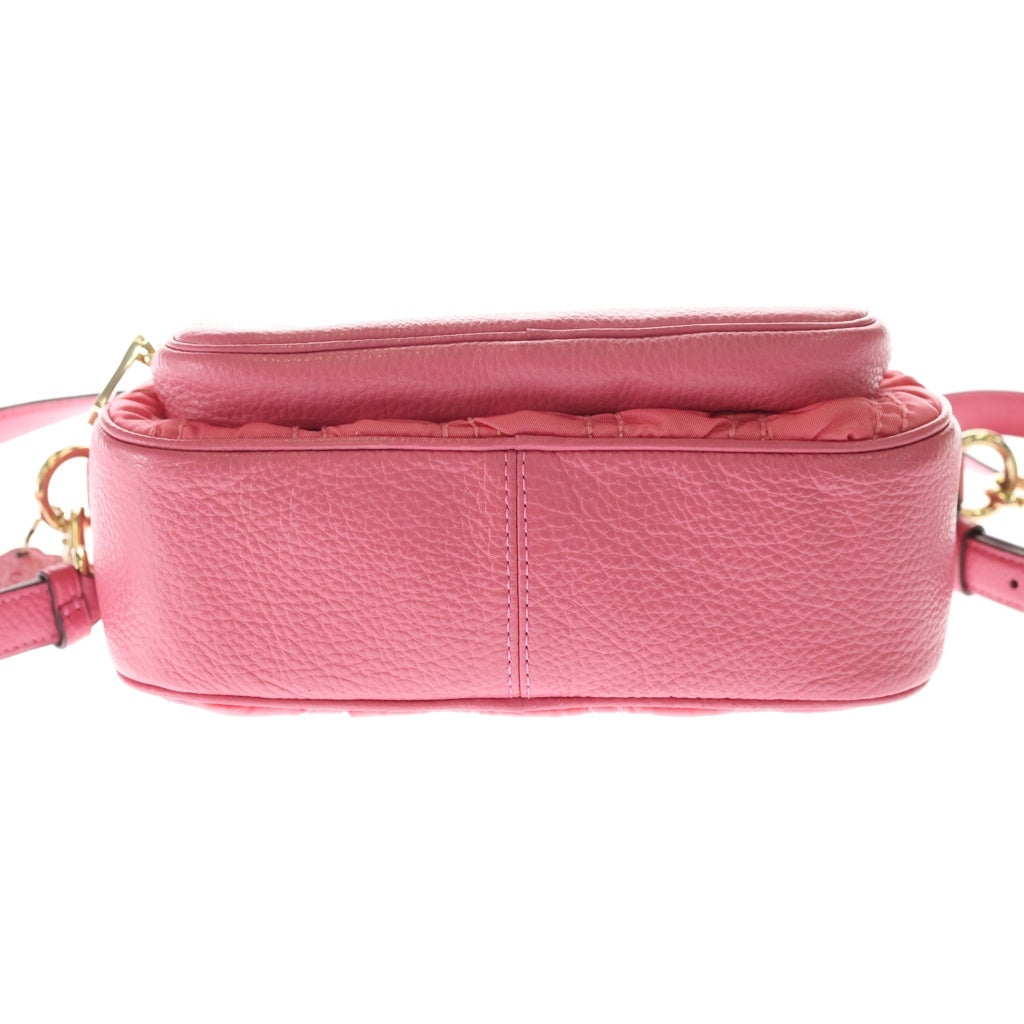 COACH(コーチ) ナイロン ぺブルレザー コート ルーシング シャーリング クロスボディ ショルダーバッグ ピンク レディース