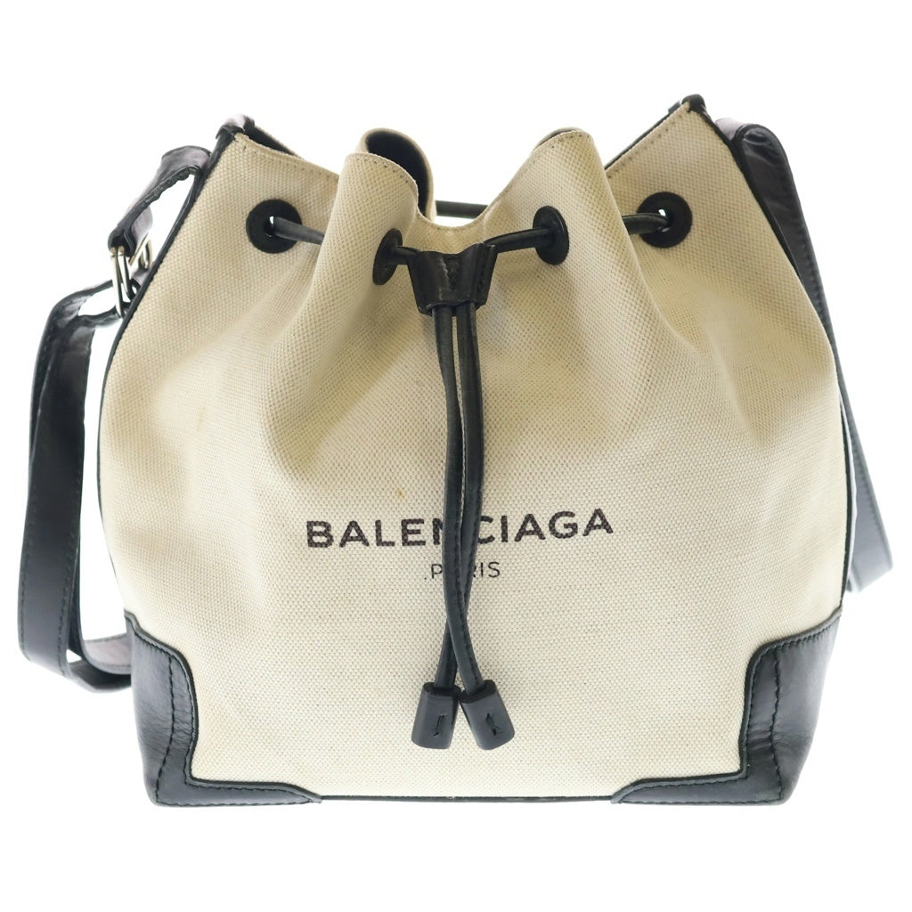 BALENCIAGA(バレンシアガ) ネイビーカバス キャンバス ショルダーバッグ アイボリー/ブラック 538735 レディース