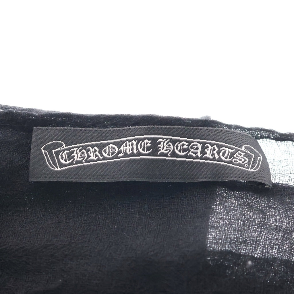 CHROME HEARTS(クロムハーツ) SCARF APPLE A DAY CH 刺繍 ウールスカーフ ストール マフラー ブラック