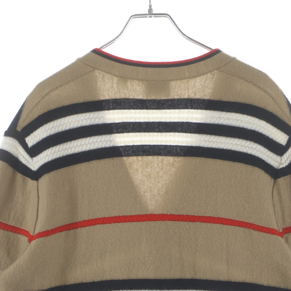 BURBERRY(バーバリー) ボーダーニットカーディガン ブラウン レディース 8084328