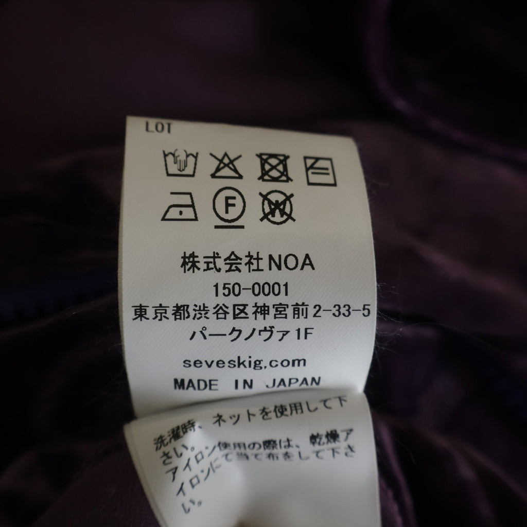 SEVESKIG(セヴシグ) 25SS VELOUR PATCH SWING JACKET ベロア パッチ スウィング ジップアップ ジャケット パープル JK-SV-NGA-1010