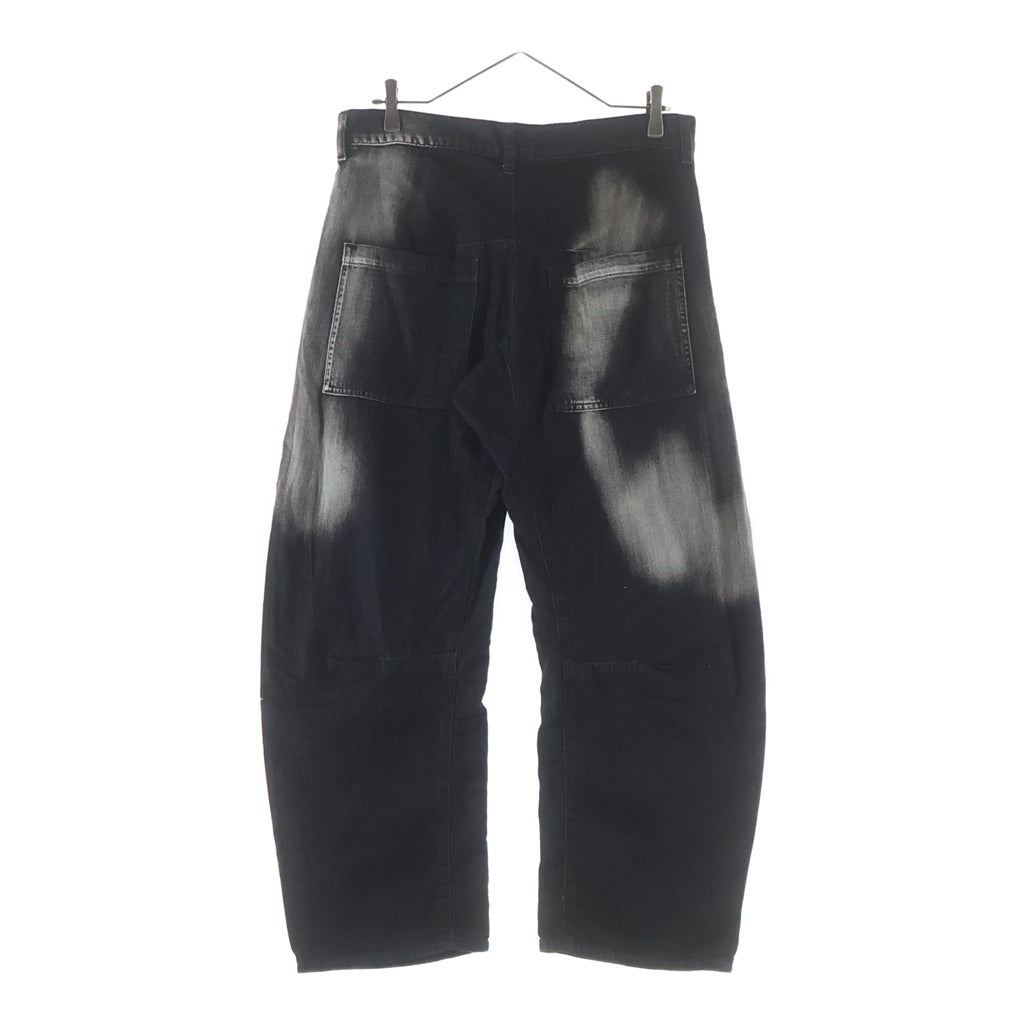 Y's(ワイズ) 24AW SPOTTED DENIM WIDE LEG GUSSET PANTS スポーテッド デニム ワイドレッグ ガセットパンツ グレー YO-P98-005