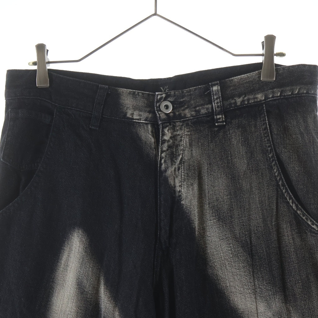 Y's(ワイズ) 24AW SPOTTED DENIM WIDE LEG GUSSET PANTS スポーテッド デニム ワイドレッグ ガセットパンツ グレー YO-P98-005