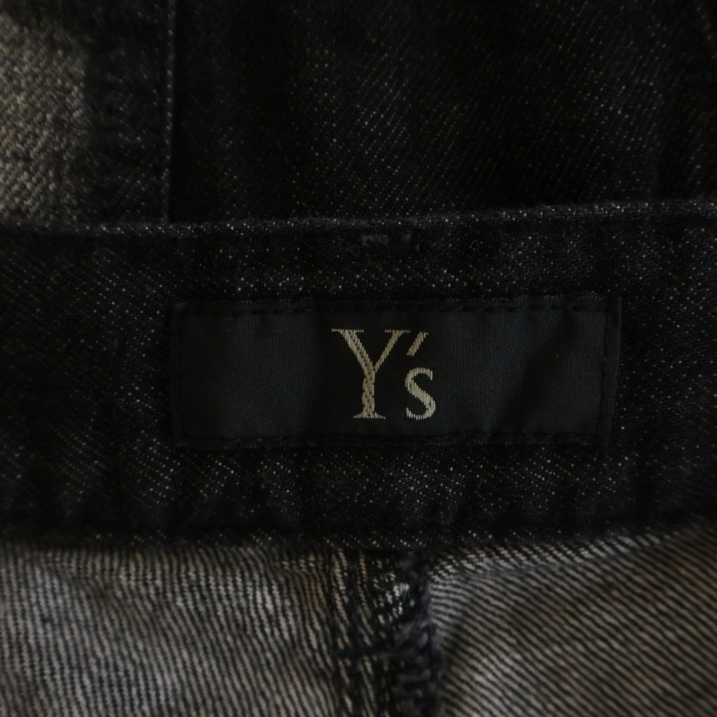 Y's(ワイズ) 24AW SPOTTED DENIM WIDE LEG GUSSET PANTS スポーテッド デニム ワイドレッグ ガセットパンツ グレー YO-P98-005