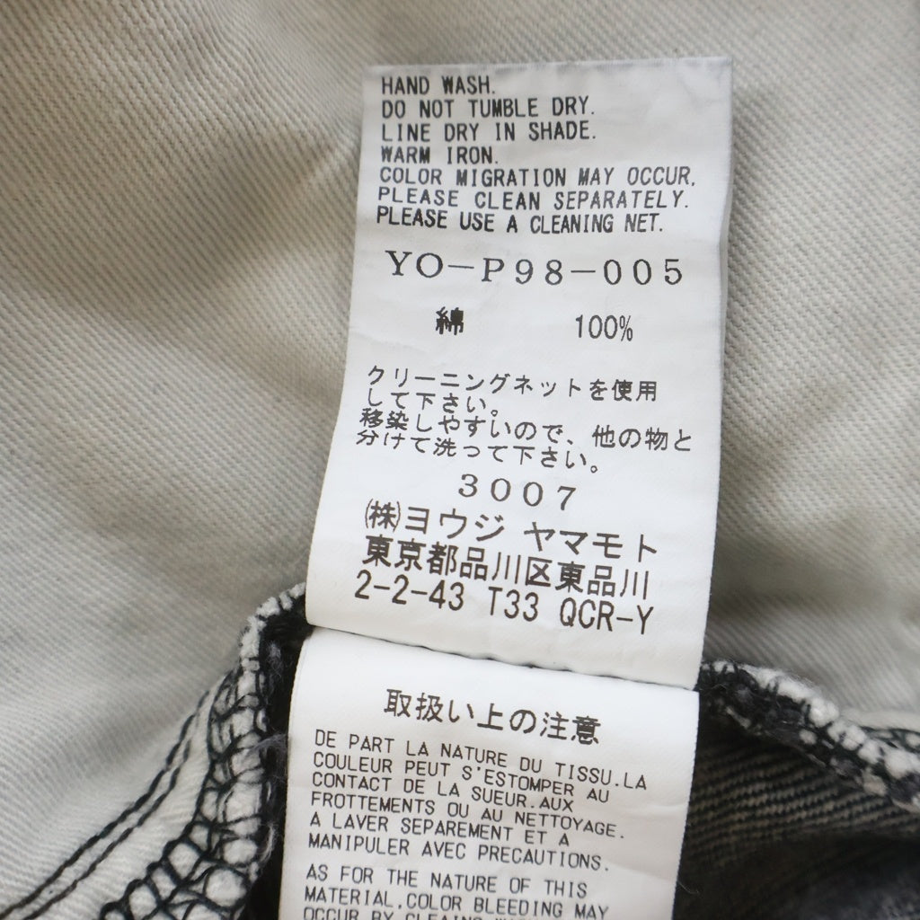 Y's(ワイズ) 24AW SPOTTED DENIM WIDE LEG GUSSET PANTS スポーテッド デニム ワイドレッグ ガセットパンツ グレー YO-P98-005