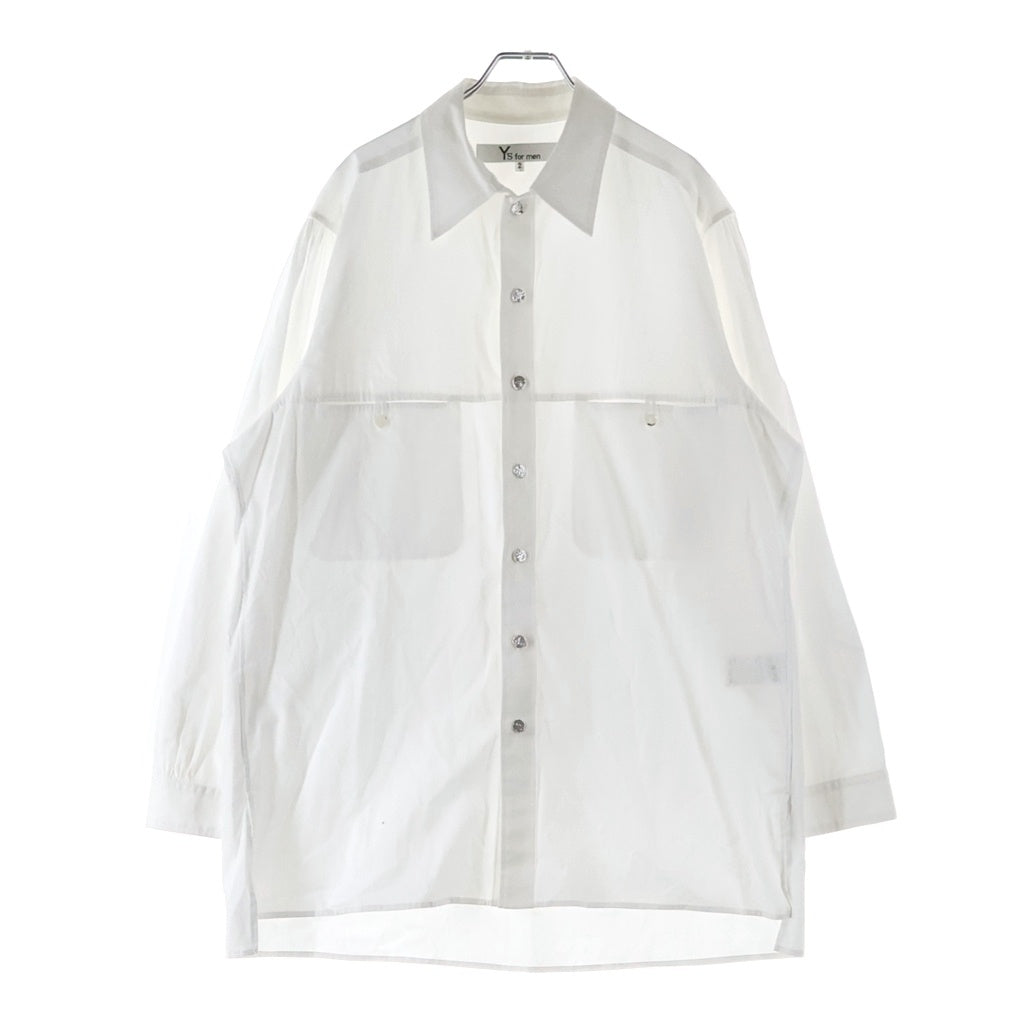 Y's for men(ワイズフォーメン) BROAD SHIRT WITH PANEL POCKET ブロード シャツ ウィズ パネル ポケット 長袖シャツ ホワイト M0-B02-001