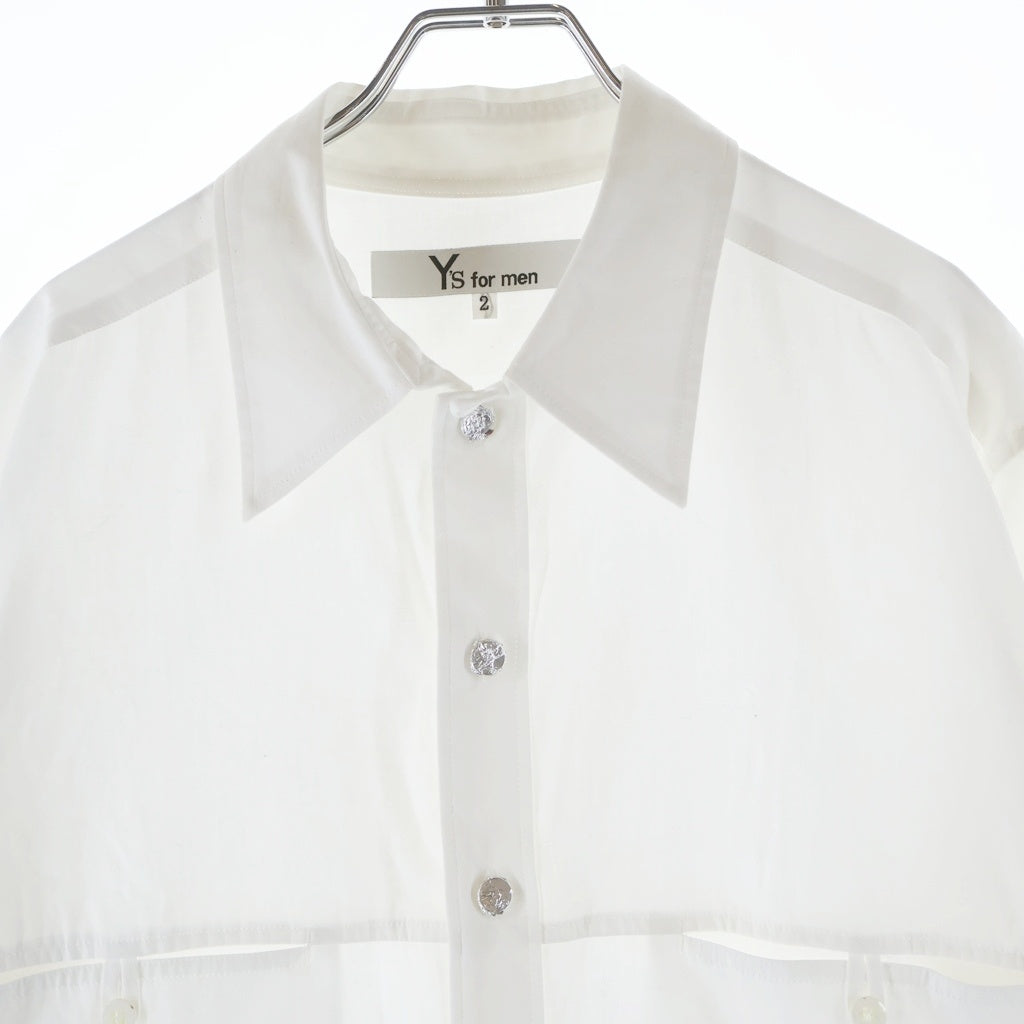 Y's for men(ワイズフォーメン) BROAD SHIRT WITH PANEL POCKET ブロード シャツ ウィズ パネル ポケット 長袖シャツ ホワイト M0-B02-001