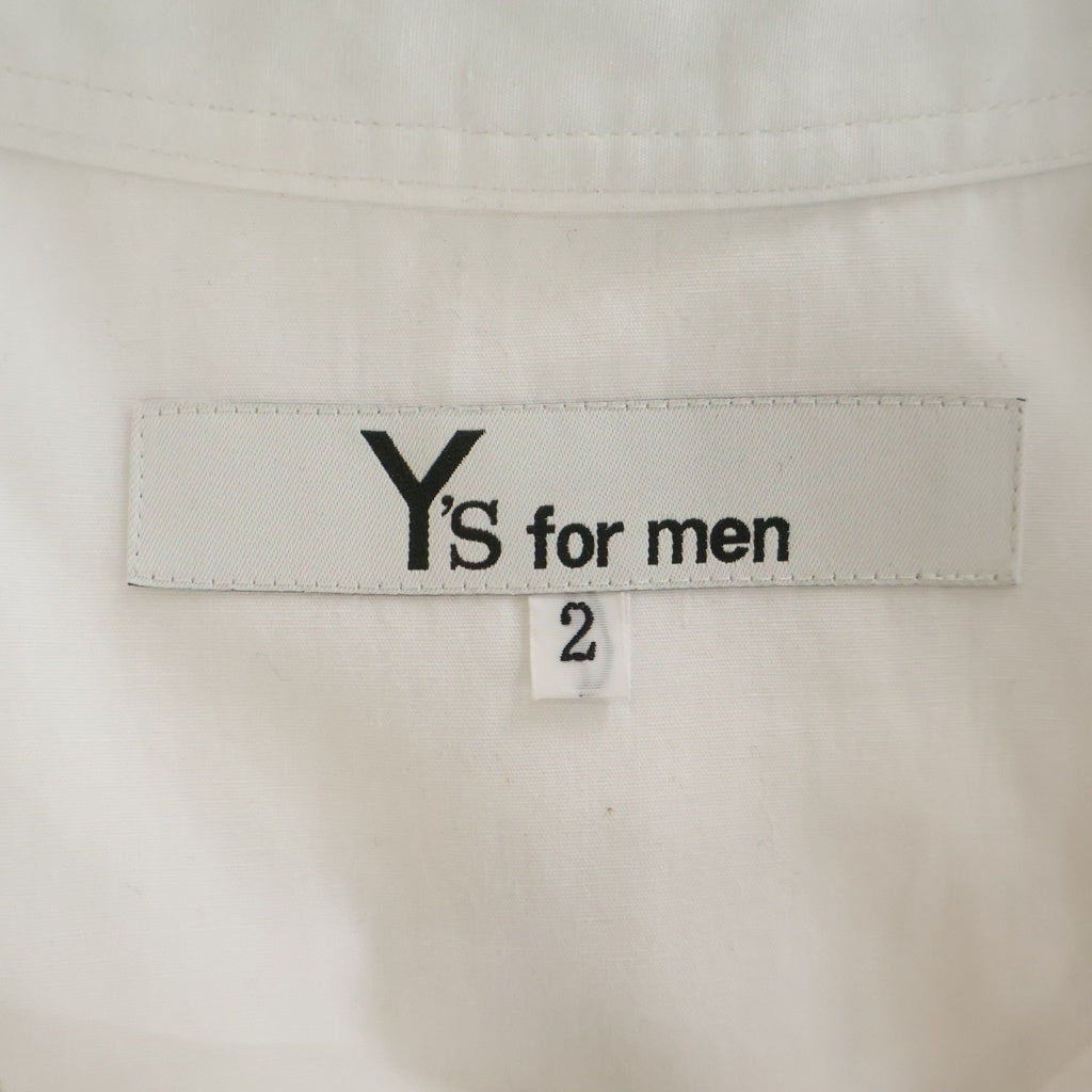 Y's for men(ワイズフォーメン) BROAD SHIRT WITH PANEL POCKET ブロード シャツ ウィズ パネル ポケット 長袖シャツ ホワイト M0-B02-001