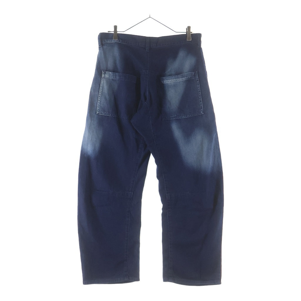 Y's(ワイズ) 24AW SPOTTED DENIM WIDE LEG GUSSET PANTS スポーテッド デニム ワイドレッグ ガセットパンツ インディゴ YO-P98-005