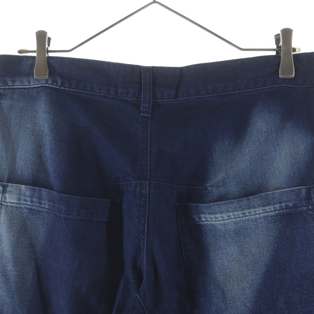 Y's(ワイズ) 24AW SPOTTED DENIM WIDE LEG GUSSET PANTS スポーテッド デニム ワイドレッグ ガセットパンツ インディゴ YO-P98-005