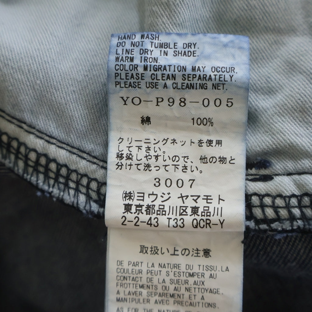 Y's(ワイズ) 24AW SPOTTED DENIM WIDE LEG GUSSET PANTS スポーテッド デニム ワイドレッグ ガセットパンツ インディゴ YO-P98-005