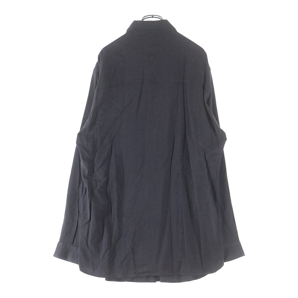 Yohji Yamamoto POUR HOMME(ヨウジヤマモト プールオム) 襟変形 フロント ポケット 長袖シャツ グレー H0-B27-208