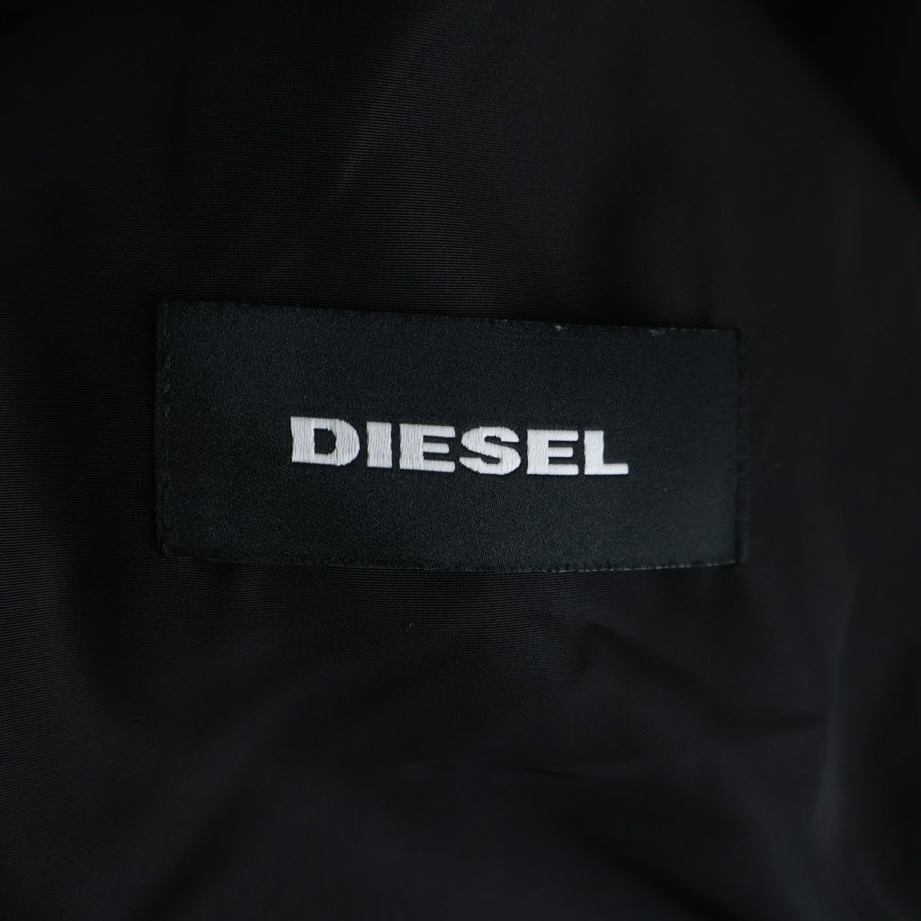 DIESEL(ディーゼル) グラフィック プリント フード付き ナイロンコート ブラック