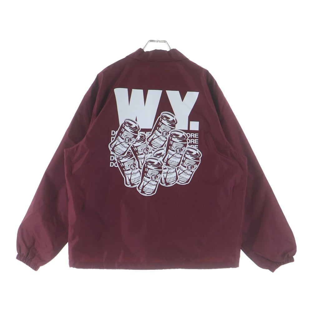 WASTED YOUTH(ウェイステッドユース) COACH JACKET 背面ロゴプリント ナイロン コーチジャケット ボルドー WY27JK001