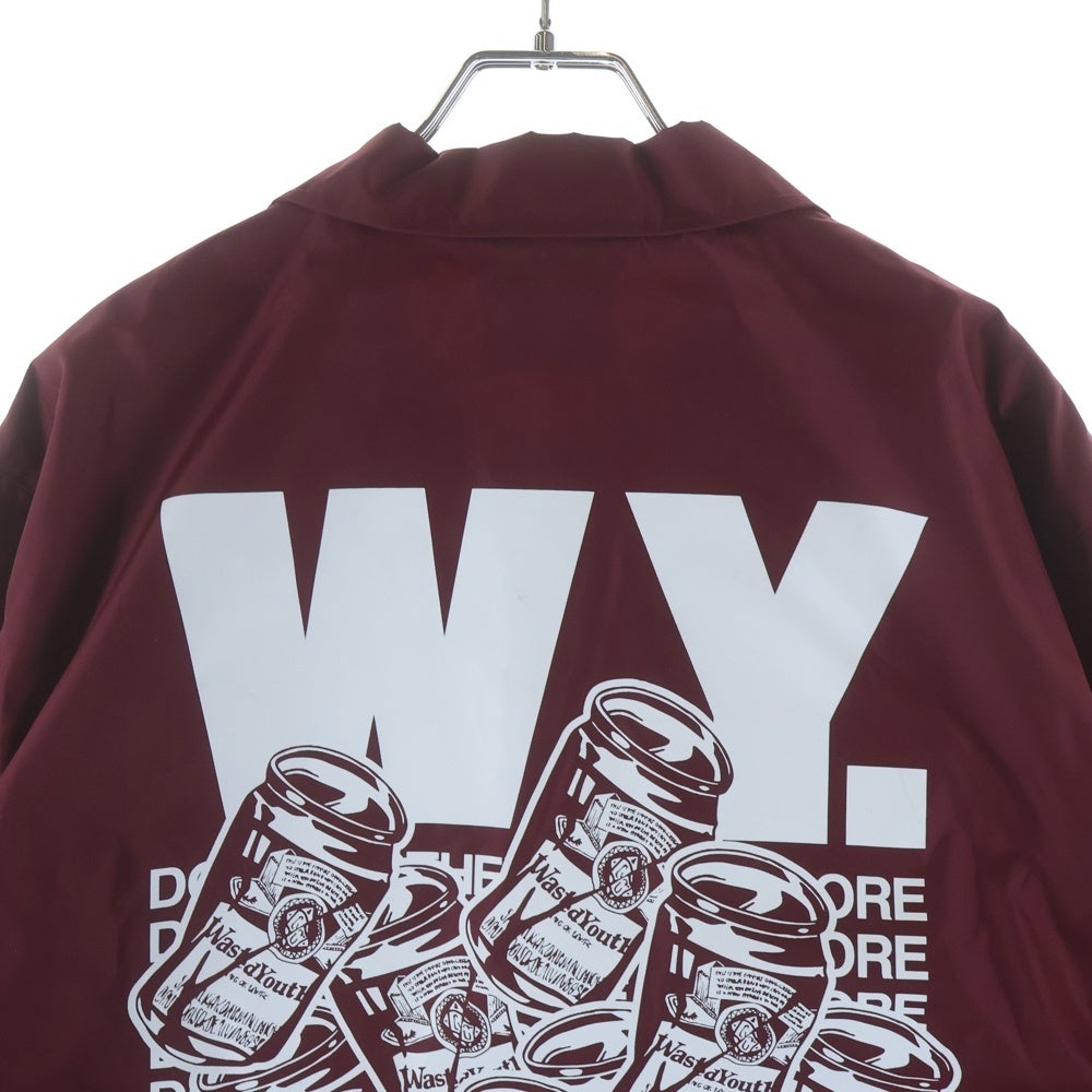 WASTED YOUTH(ウェイステッドユース) COACH JACKET 背面ロゴプリント ナイロン コーチジャケット ボルドー WY27JK001