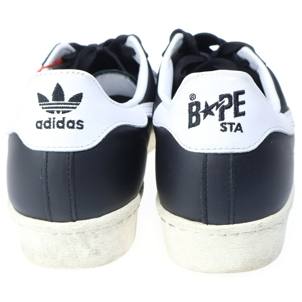 adidas(アディダス) ×A BATHING APE SS80S SUPERSTAR アベイジングエイプ スーパースター レザー ローカットスニーカー ブラック US10.5/28.5cm IF2385
