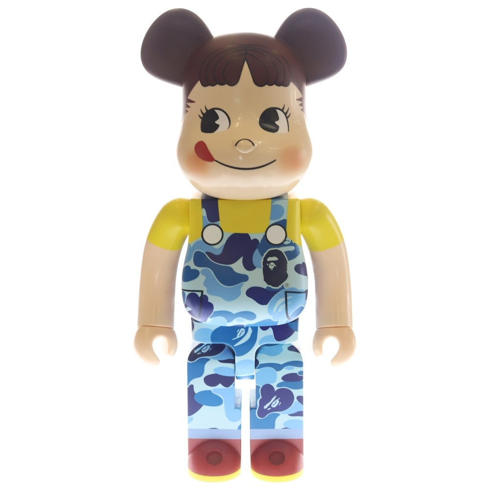 MEDICOM TOY(メディコムトイ) ×BAPE ×FUJIYA BE@BRICK べイプ 不二家 ペコちゃん カモ柄 ベアブリック 人形 ブルー 1000%