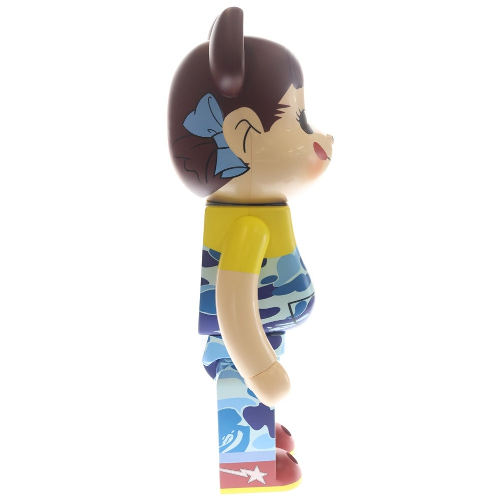 MEDICOM TOY(メディコムトイ) ×BAPE ×FUJIYA BE@BRICK べイプ 不二家 ペコちゃん カモ柄 ベアブリック 人形 ブルー 1000%