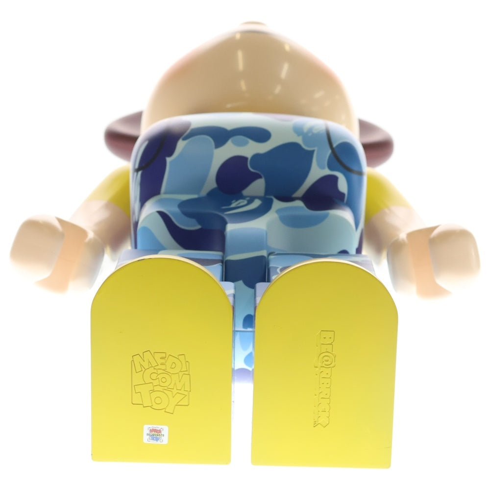 MEDICOM TOY(メディコムトイ) ×BAPE ×FUJIYA BE@BRICK べイプ 不二家 ペコちゃん カモ柄 ベアブリック 人形 ブルー 1000%
