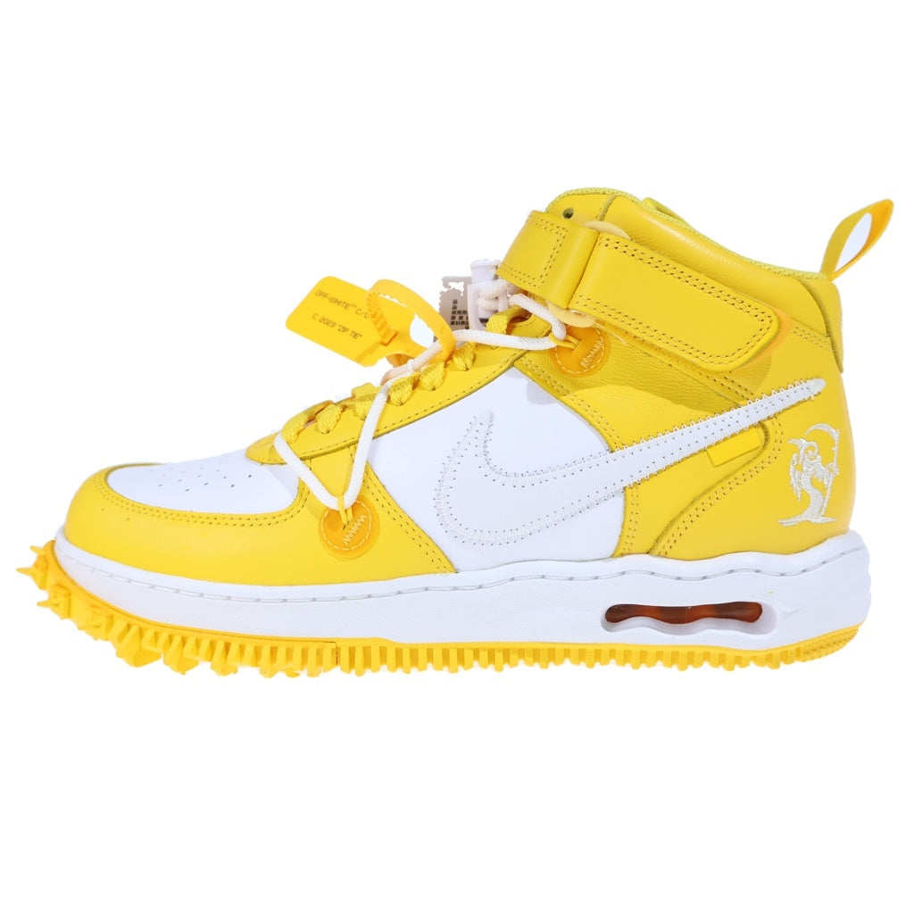 NIKE(ナイキ) ×OFF-WHITE AIR FORCE 1 MID SP LTHR DR0500-101 オフホワイト エアフォース1 ミッドカットスニーカー ホワイト/イエロー US10.5/28.5cm