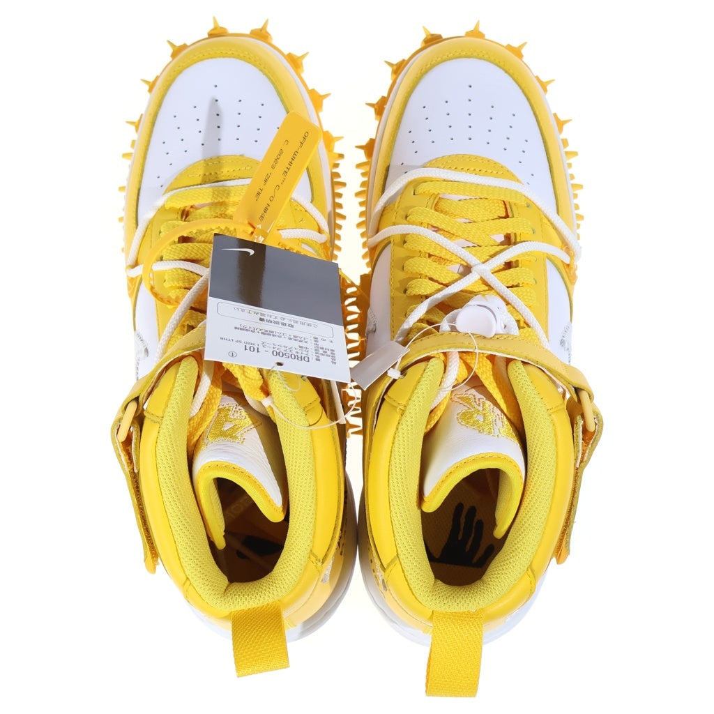 NIKE(ナイキ) ×OFF-WHITE AIR FORCE 1 MID SP LTHR DR0500-101 オフホワイト エアフォース1 ミッドカットスニーカー ホワイト/イエロー US10.5/28.5cm