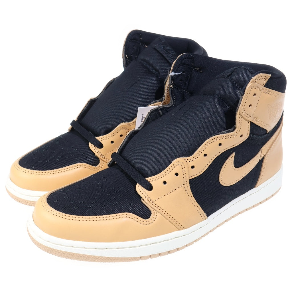 NIKE(ナイキ) AIR JORDAN 1 RETRO HIGH OG VACHETTA TAN エアジョーダン1 レトロ ハイ バケッタ タン ハイカットスニーカー ブラック/ベージュ US11.5/29.5cm 555088-202