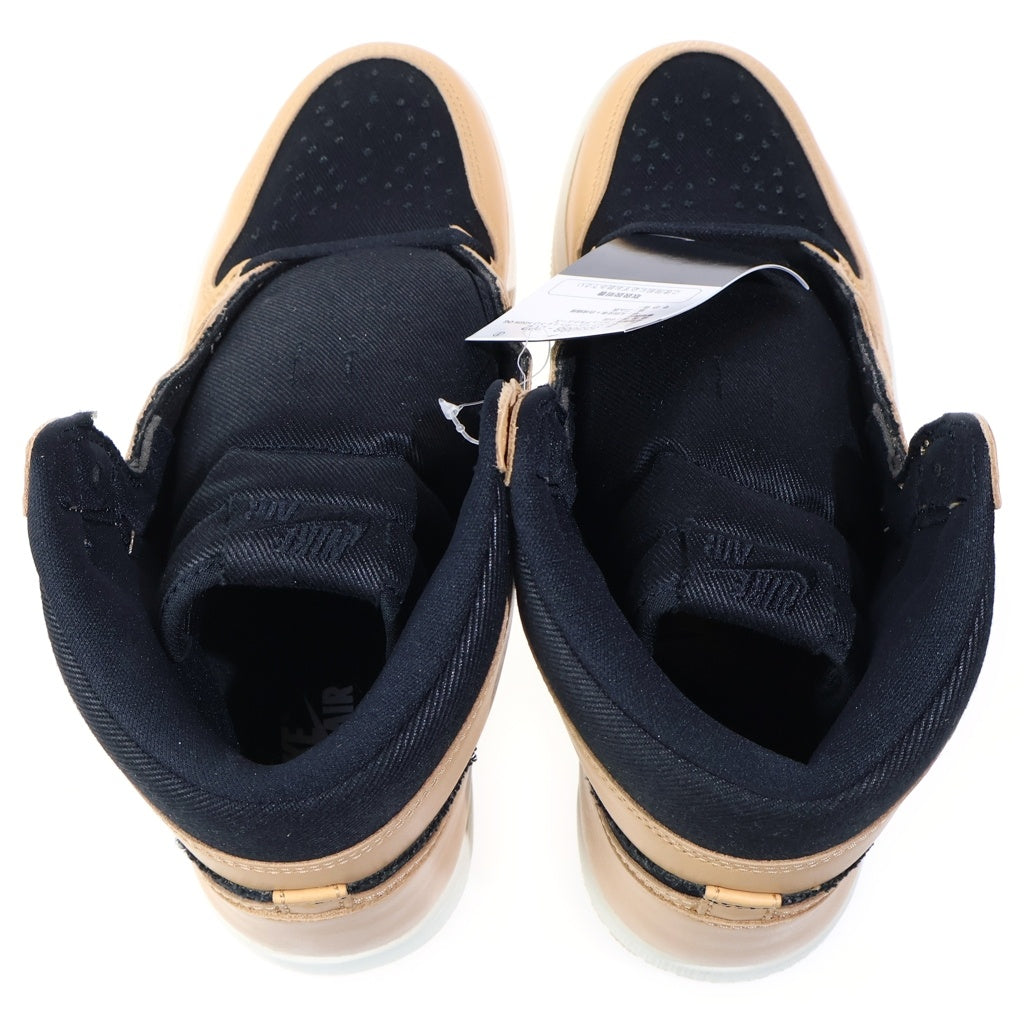 NIKE(ナイキ) AIR JORDAN 1 RETRO HIGH OG VACHETTA TAN エアジョーダン1 レトロ ハイ バケッタ タン ハイカットスニーカー ブラック/ベージュ US11.5/29.5cm 555088-202