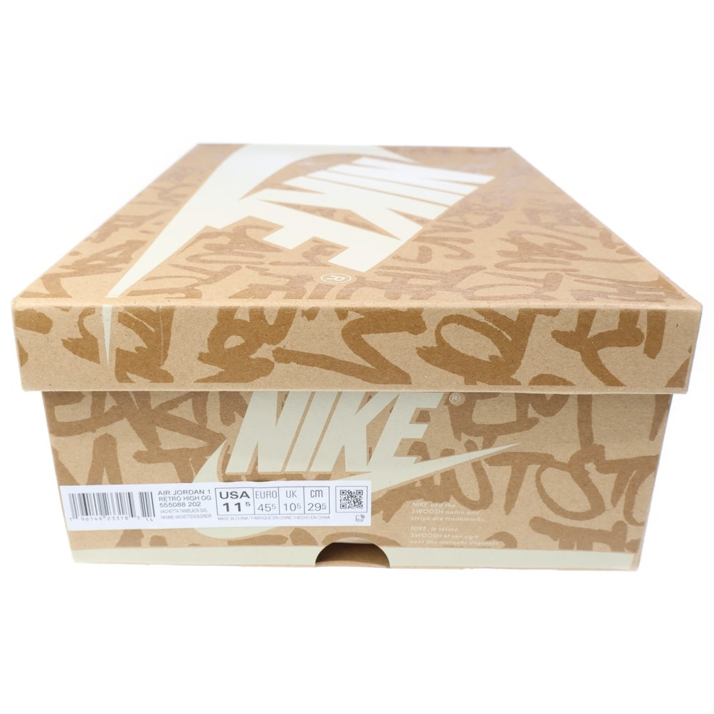 NIKE(ナイキ) AIR JORDAN 1 RETRO HIGH OG VACHETTA TAN エアジョーダン1 レトロ ハイ バケッタ タン ハイカットスニーカー ブラック/ベージュ US11.5/29.5cm 555088-202