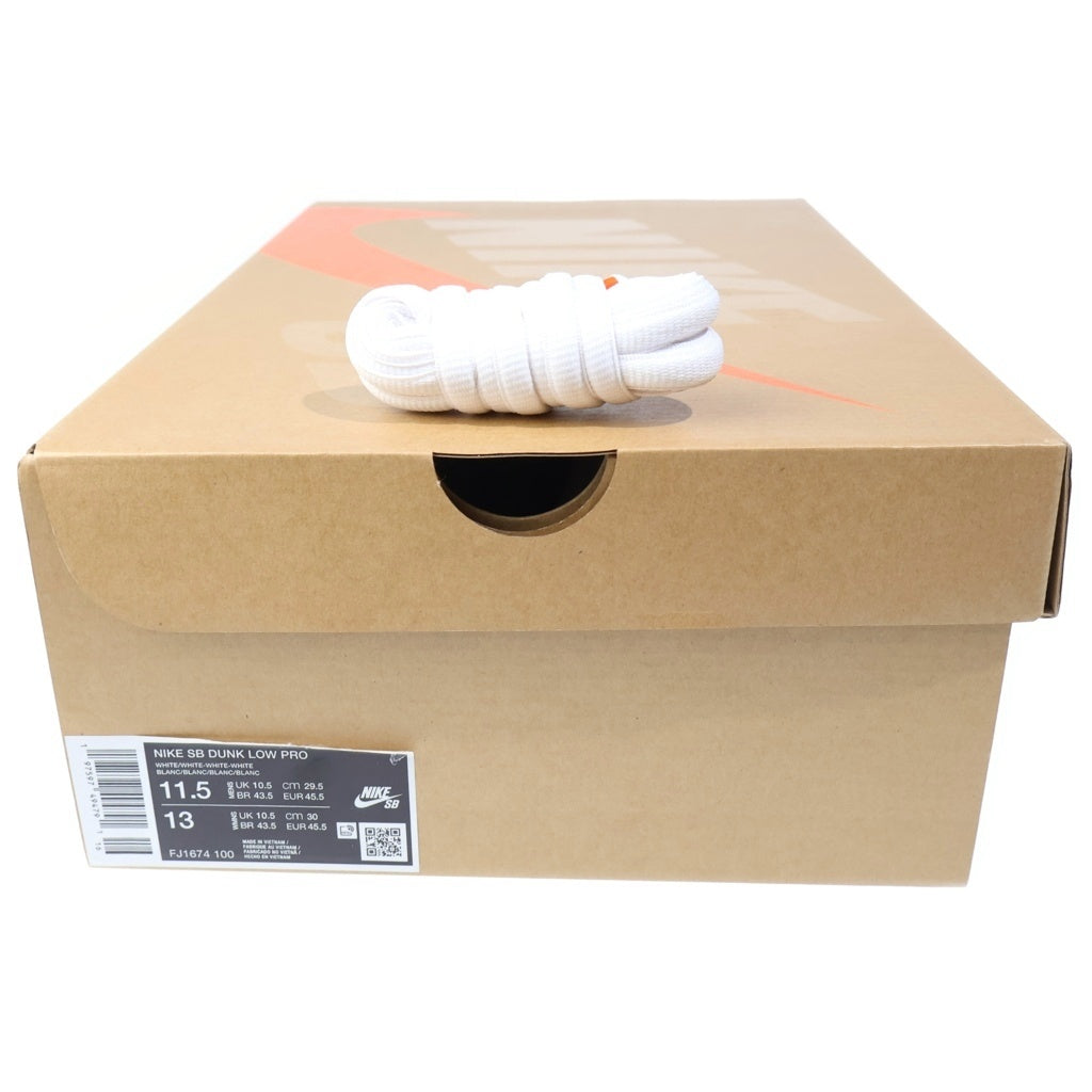 NIKE SB(ナイキエスビー) DUNK LOW PRO ISO TRIPLE WHITE ダンク ロー プロ ローカットスニーカー ホワイト US11.5/29.5cm FJ1674-100