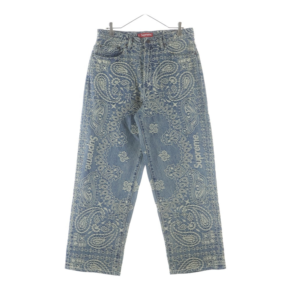 SUPREME(シュプリーム) 25SS Bandana Jacquard Baggy Jean バンダナ ペイズリー ジャガード バギー ジーンズ ワイド デニムパンツ インディゴ