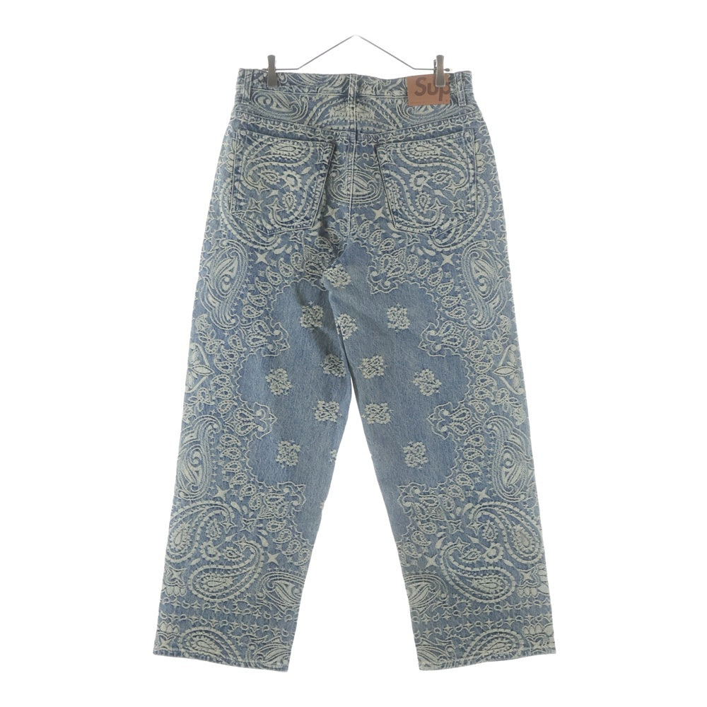 SUPREME(シュプリーム) 25SS Bandana Jacquard Baggy Jean バンダナ ペイズリー ジャガード バギー ジーンズ ワイド デニムパンツ インディゴ