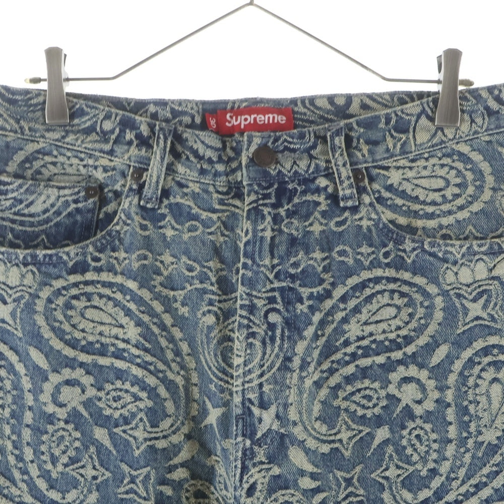 SUPREME(シュプリーム) 25SS Bandana Jacquard Baggy Jean バンダナ ペイズリー ジャガード バギー ジーンズ ワイド デニムパンツ インディゴ