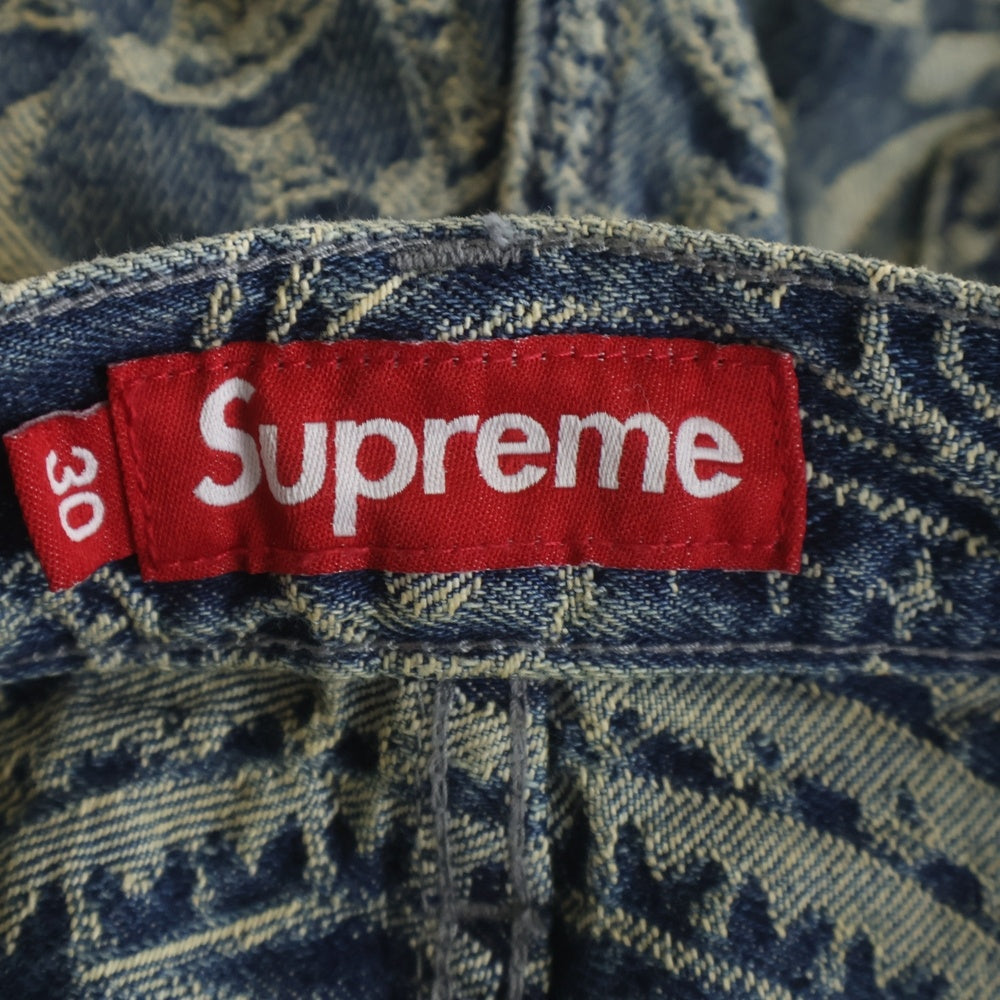 SUPREME(シュプリーム) 25SS Bandana Jacquard Baggy Jean バンダナ ペイズリー ジャガード バギー ジーンズ ワイド デニムパンツ インディゴ