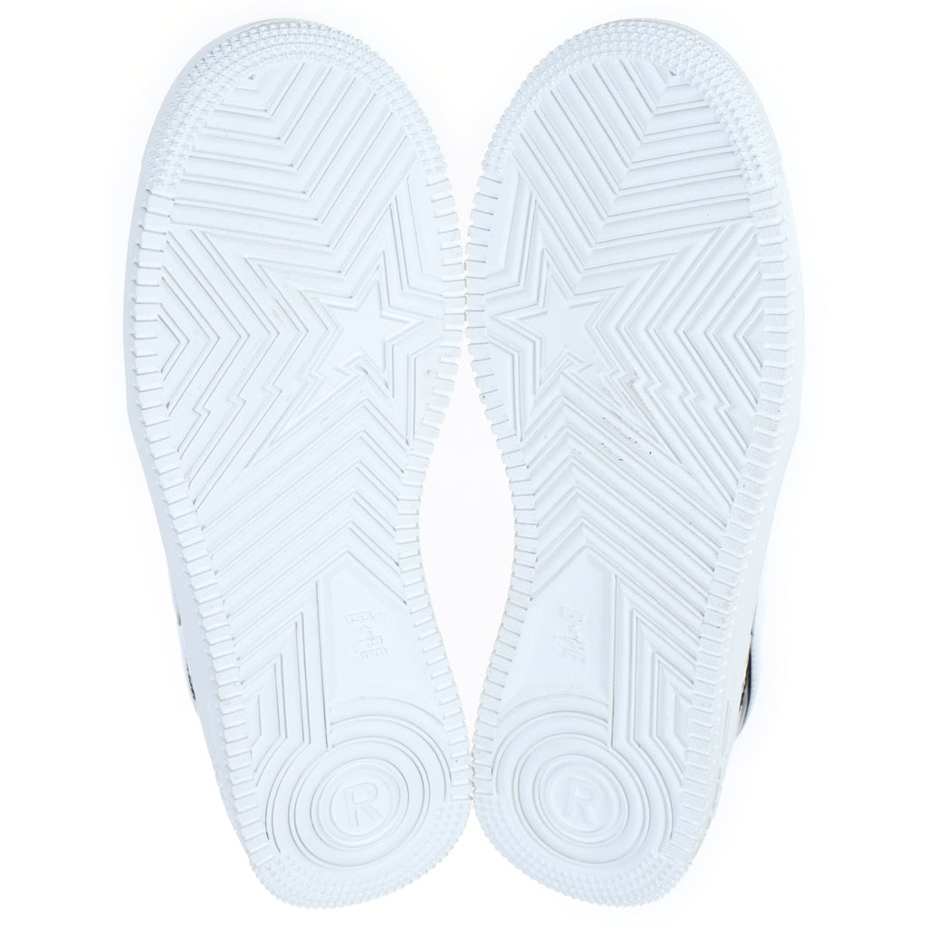 A BATHING APE(アベイシングエイプ) BAPE STAR LOW SHARK ベイプスター ロー パテントシャーク ローカットスニーカーシューズ ホワイト/ブラック US9/27cm