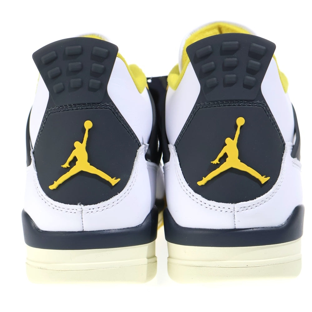 NIKE(ナイキ) WMNS AIR JORDAN 4 RETRO VIVID SULFUR AQ9129-101 エアジョーダン4 ミッドカットスニーカー ホワイト/イエロー/ブラック US W11/28cm