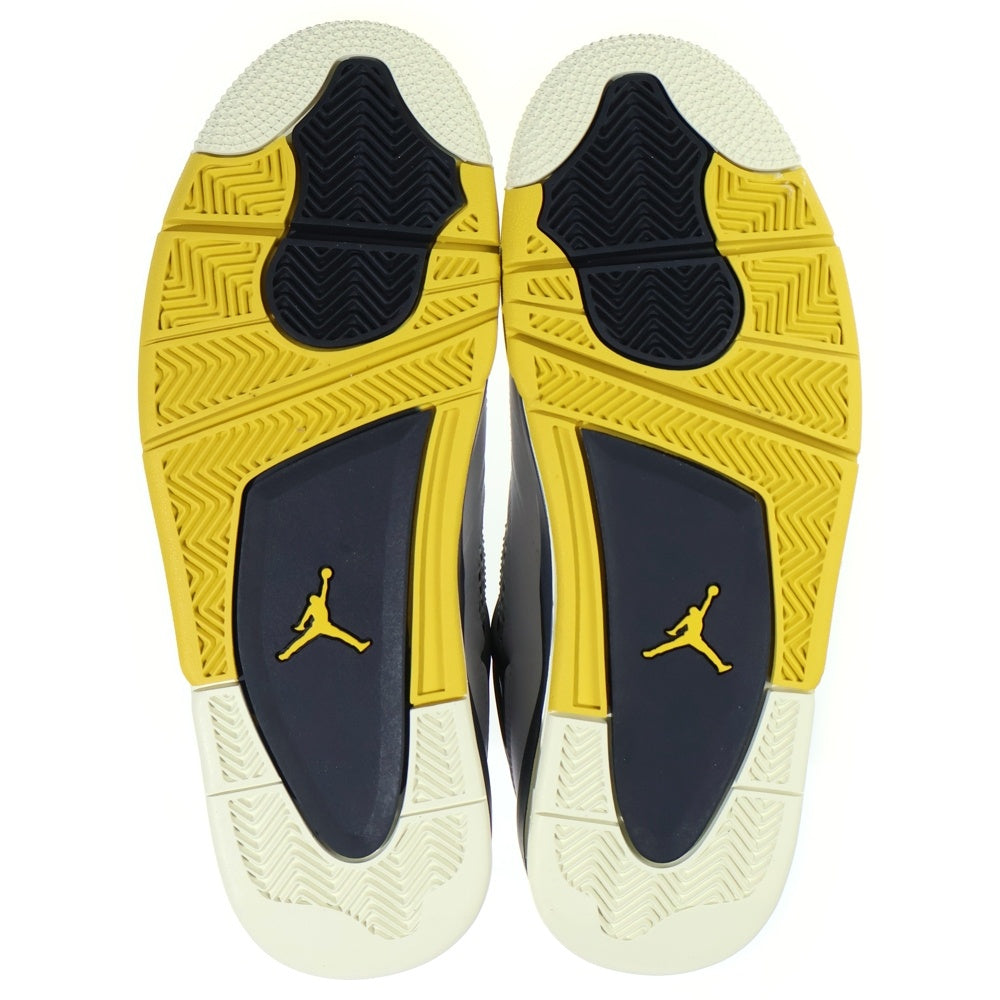 NIKE(ナイキ) WMNS AIR JORDAN 4 RETRO VIVID SULFUR AQ9129-101 エアジョーダン4 ミッドカットスニーカー ホワイト/イエロー/ブラック US W11/28cm