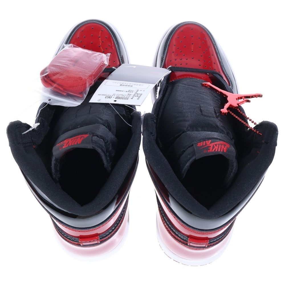 NIKE(ナイキ) AIR JORDAN 1 RETRO HIGH OG PATENT BRED 555088-063 エアジョーダン1 レトロハイ パテントブレッド スニーカー ブラック/レッド US9.5/27.5cm
