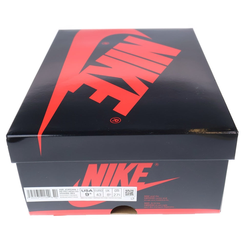 NIKE(ナイキ) AIR JORDAN 1 RETRO HIGH OG PATENT BRED 555088-063 エアジョーダン1 レトロハイ パテントブレッド スニーカー ブラック/レッド US9.5/27.5cm