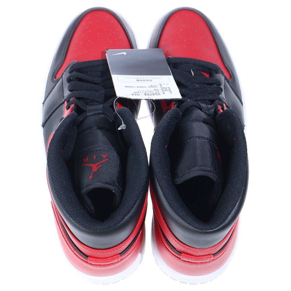 NIKE(ナイキ) AIR JORDAN 1 MID BRED 554724-074 エアジョーダン1 ブレッド ミッドスニーカー ブラック/レッド US9.5/27.5cm